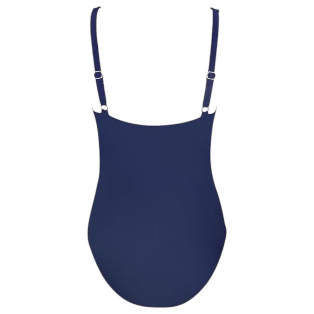 Cupshe Ruched Tummy Control Lace One Piece Swimsuit Navy Size M - Picture 2 of 7
